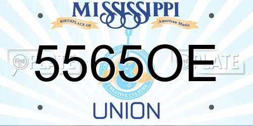 5565OE Mississippi License Plate