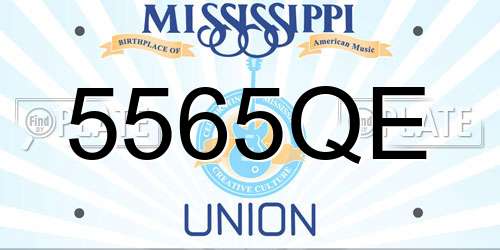 5565QE Mississippi License Plate