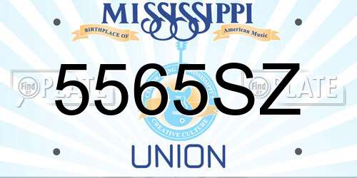 5565SZ Mississippi License Plate