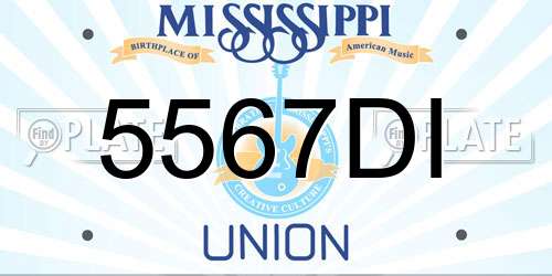 5567DI Mississippi License Plate