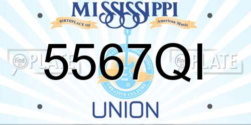 5567QI Mississippi License Plate