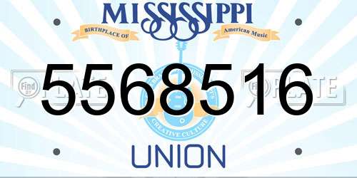 5568516 Mississippi License Plate