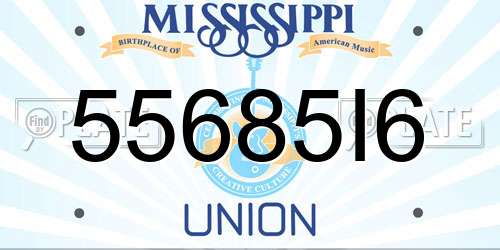 55685I6 Mississippi License Plate