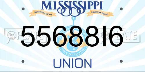 55688I6 Mississippi License Plate