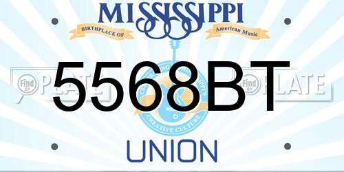 5568BT Mississippi License Plate
