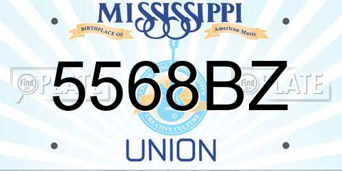 5568BZ Mississippi License Plate