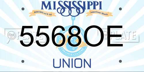 5568OE Mississippi License Plate