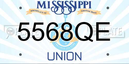 5568QE Mississippi License Plate