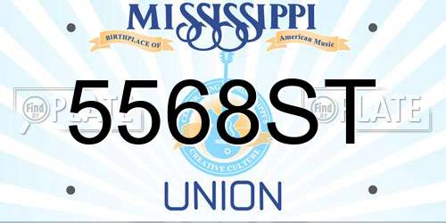 5568ST Mississippi License Plate