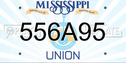 556A95 Mississippi License Plate