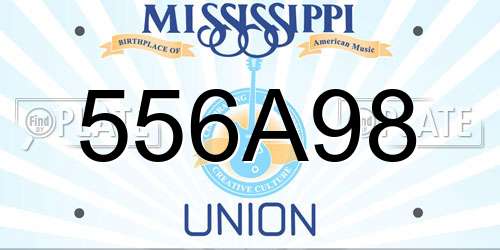 556A98 Mississippi License Plate