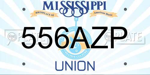 556AZP Mississippi License Plate
