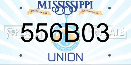 556B03 Mississippi License Plate