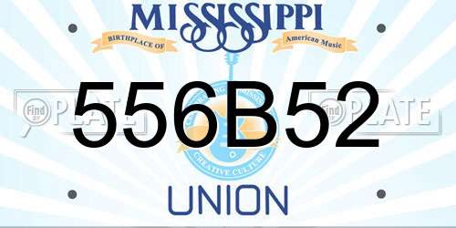 556B52 Mississippi License Plate