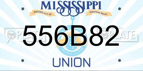 556B82 Mississippi License Plate