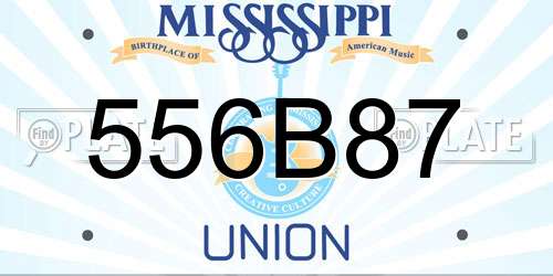 556B87 Mississippi License Plate