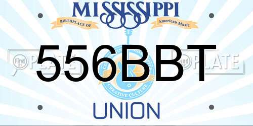 556BBT Mississippi License Plate