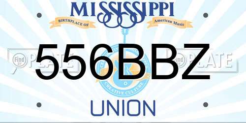 556BBZ Mississippi License Plate