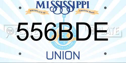 556BDE Mississippi License Plate