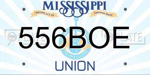 556BOE Mississippi License Plate