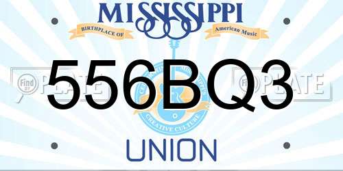 556BQ3 Mississippi License Plate