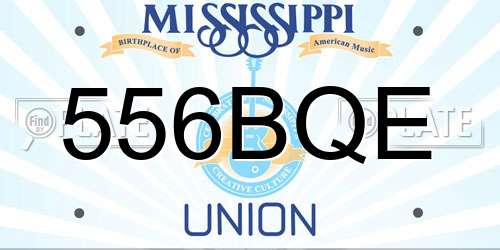 556BQE Mississippi License Plate