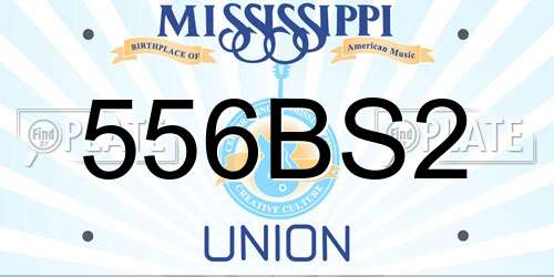 556BS2 Mississippi License Plate