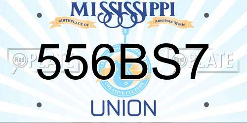 556BS7 Mississippi License Plate