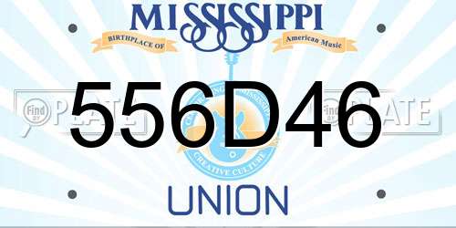 556D46 Mississippi License Plate
