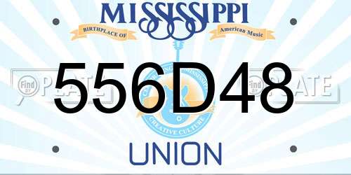 556D48 Mississippi License Plate