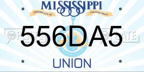 556DA5 Mississippi License Plate