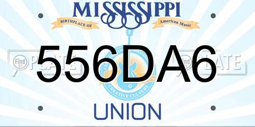 556DA6 Mississippi License Plate