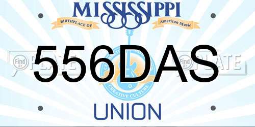 556DAS Mississippi License Plate
