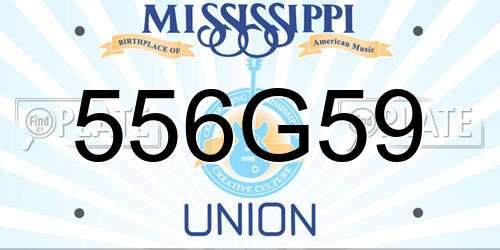 556G59 Mississippi License Plate