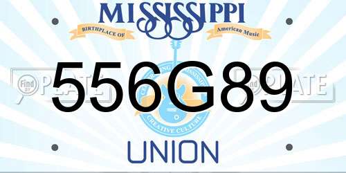556G89 Mississippi License Plate