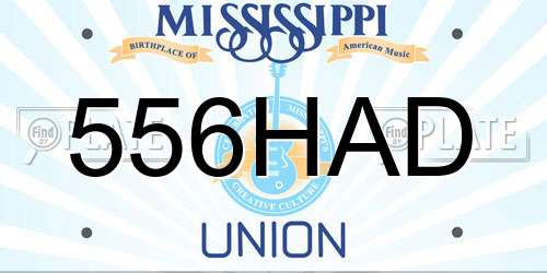 556HAD Mississippi License Plate