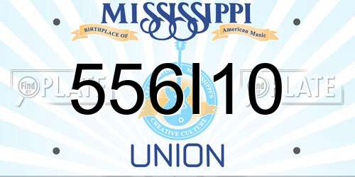 556I10 Mississippi License Plate