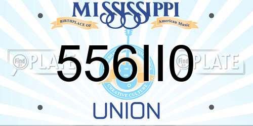 556II0 Mississippi License Plate