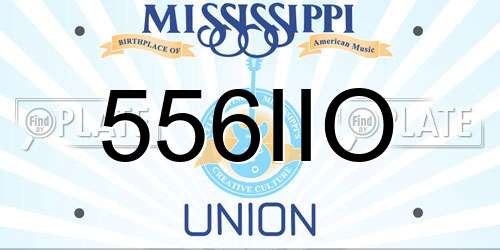 556IIO Mississippi License Plate