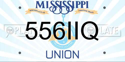 556IIQ Mississippi License Plate