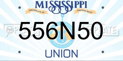 556N50 Mississippi License Plate