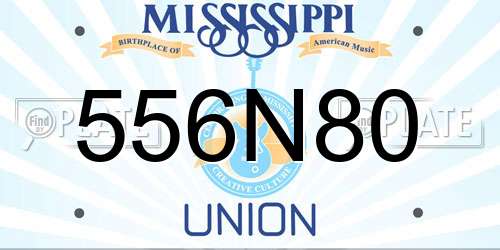 556N80 Mississippi License Plate