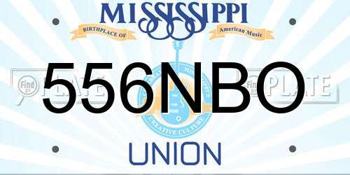556NBO Mississippi License Plate