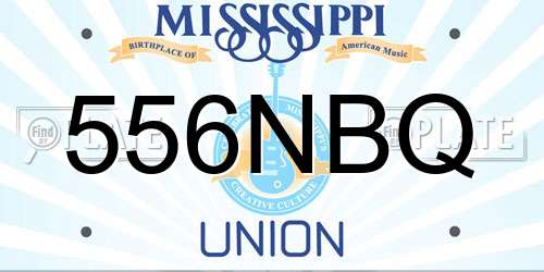 556NBQ Mississippi License Plate