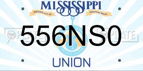556NS0 Mississippi License Plate