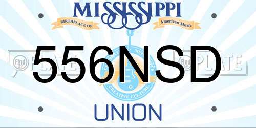 556NSD Mississippi License Plate