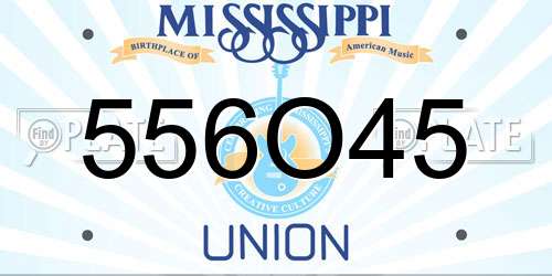 556O45 Mississippi License Plate