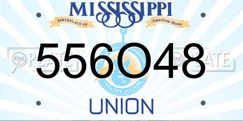 556O48 Mississippi License Plate
