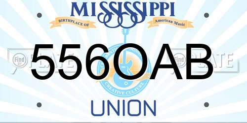 556OAB Mississippi License Plate
