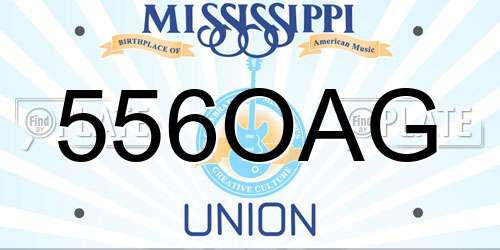 556OAG Mississippi License Plate